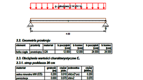 raporty z obliczeń belki stropowej