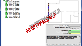 wyniki analizy sztywności budynku z uwzględnieniem optymalizacji nośności ścian