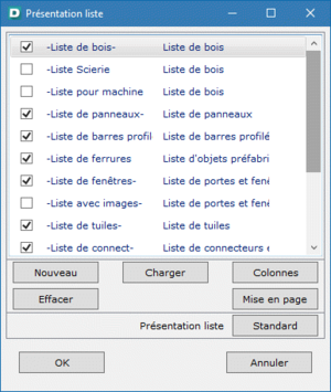 Modèles de liste de matériaux