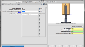 wyniki obliczeń okucia podstawa słupa