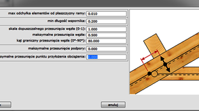parametry obliczeniowe wiązarów - tolerancje węzłów i obciążeń