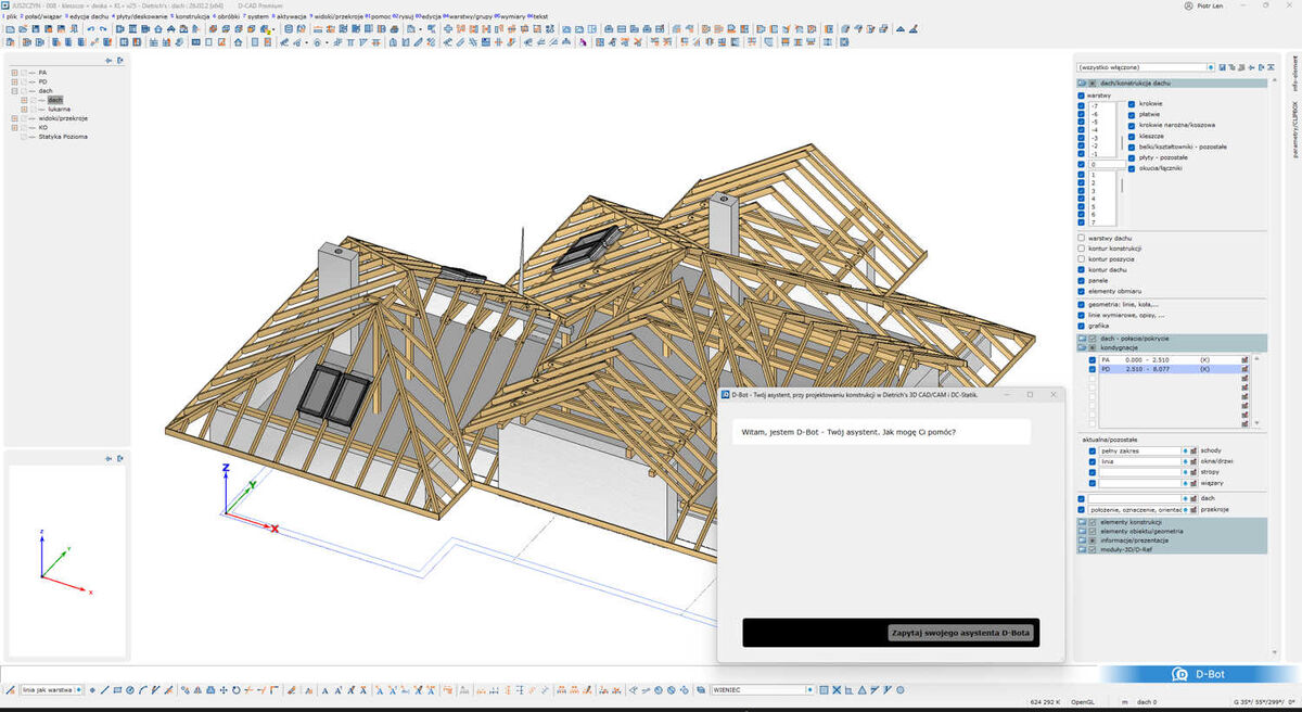 Asystent AI w programie Dietrich's 3D CAD/CAM